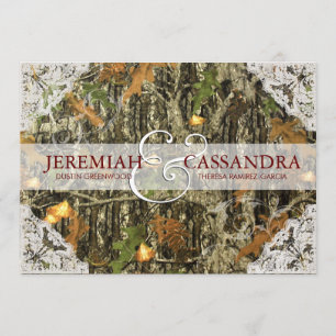 Convite para Casamento de Camo e Lace Branco
