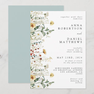 Convite para Casamento de Campo de Flor Selvagem d