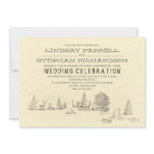 Convite para Casamento de Campos de Ilustração de 