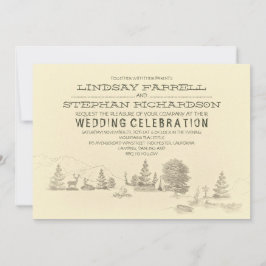 Convite para Casamento de Campos de Ilustração de 