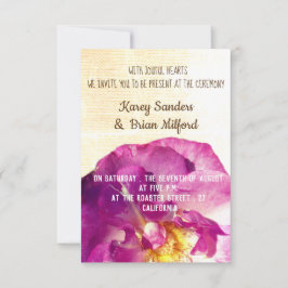 Convite para Casamento de Canvas Elegante Rosa Ros