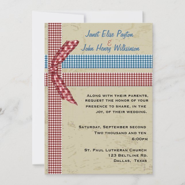 Convite para Casamento de Caracteres de País (Frente)