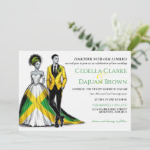 Convite para casamento de Casais da Jamaica