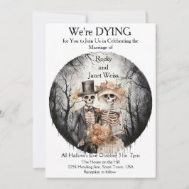 Convite para casamento de Casais esqueléticos