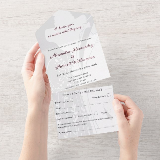 Convite para casamento de Casais lésbicas (Tearaway)