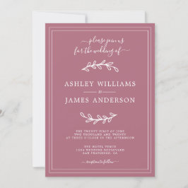 Convite para Casamento de Casamento de Purple Eleg