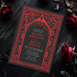 Convite para Casamento de Catedral de Vampiro Góti<br><div class="desc">Convide seus convidados de casamento com este design elegante e gótico. Perfeito para um casamento temático Gótico ou Halloween. Correspondência de Itens em nosso compro para um tema completo de festa. Informações gerais sobre a página de cobrir fornecidas pelo Freepik</div>