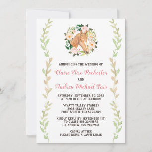 Convite Para Casamento De Cavalos - Aquarela