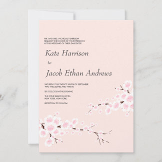 Convite para Casamento de Cereja Blossom