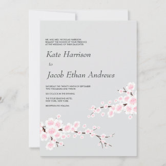 Convite para Casamento de Cereja Blossom