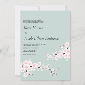 Convite para Casamento de Cereja Blossom