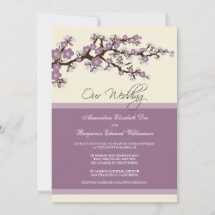 Convite Para Casamento De Cerejeira Blossom (Púrp