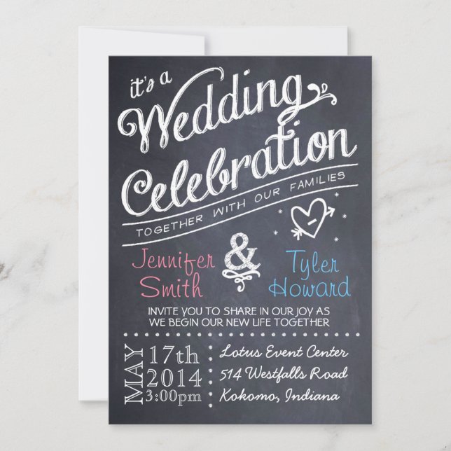 Convite para Casamento de Chalkboard (Frente)