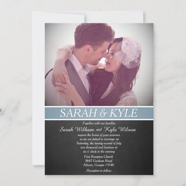 Convite para Casamento de Chalkboard (Frente)