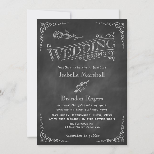 Convite para Casamento de Chalkboard (Frente)