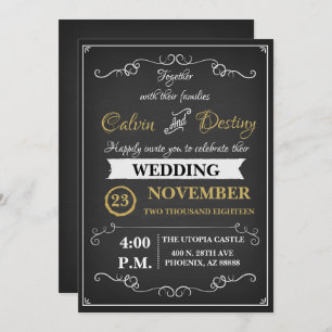 Convite para Casamento de Chalkboard