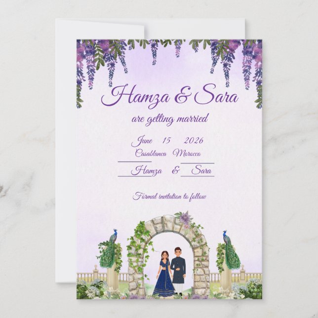 Convite para Casamento de Chalkboard Elegante | Fl (Frente)