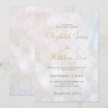 Convite para Casamento de Champanhe Sparkly Elegan