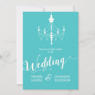 Convite para Casamento de Chandelier de Aqua Blue