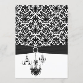 Convite para Casamento de Chandeliers Damasco Bran