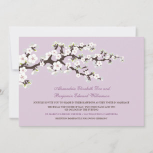 Convite para casamento de Cherry Blossoms (lilac)