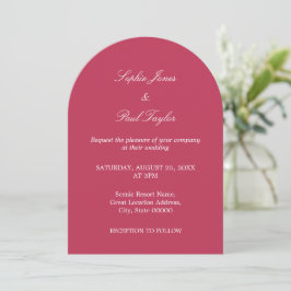 Convite para Casamento de Cherry Magenta Magenta E