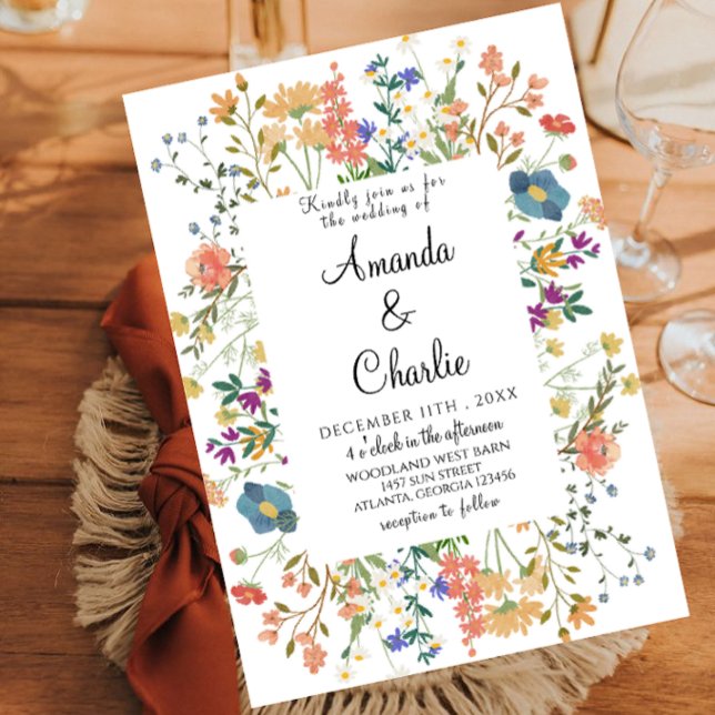 Convite para Casamento de Chic Wildflower Garden (Criador carregado)