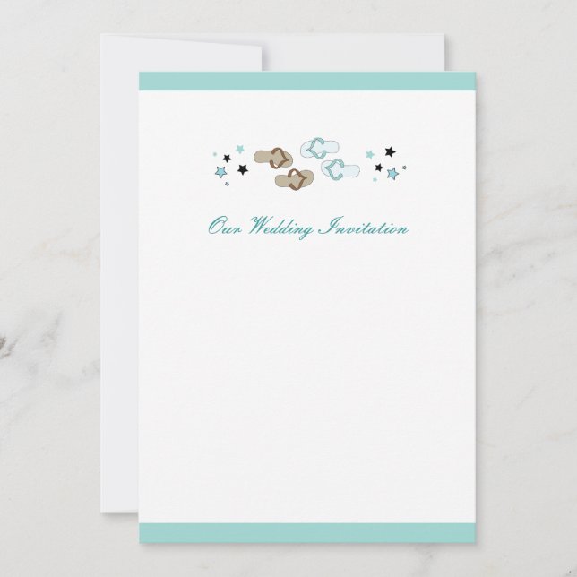 Convite para casamento de Chinelos de praia (Frente)