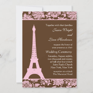 Convite para Casamento de Chocolate e Paris