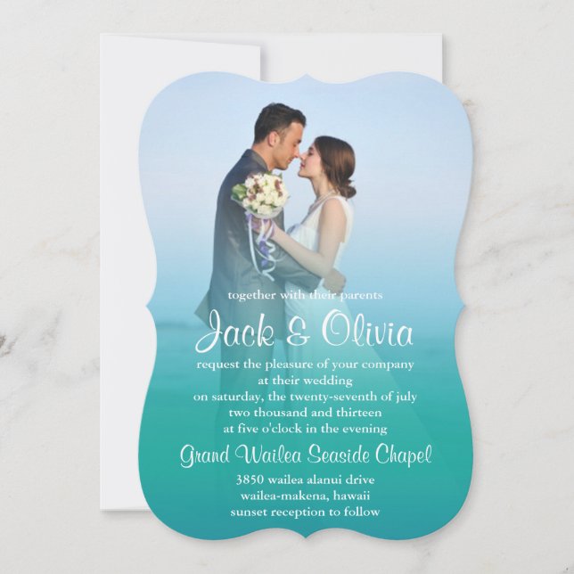 Convite para Casamento de Cintura Oceânica (Frente)