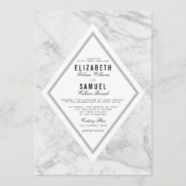 Convite para Casamento de Cinzas Brancas Elegante