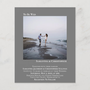 Convite para Casamento de Cinzas de Foto Minimalis