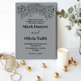 Convite para casamento de cinzas / design simples 