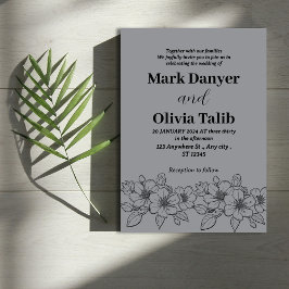 Convite para casamento de cinzas / design simples 