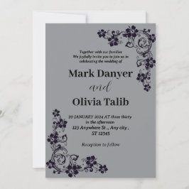 Convite para casamento de cinzas / design simples 