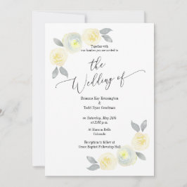 Convite para Casamento de Cinzas e Amarelo