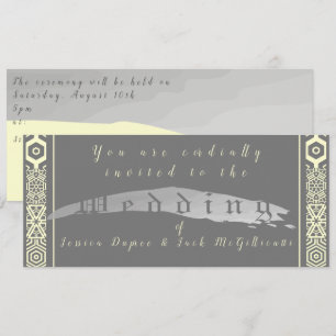 Convite para Casamento de Cinzas e Azulejos