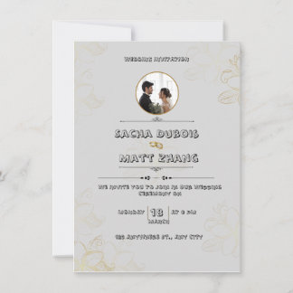 Convite para Casamento de Cinzas Modernas