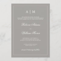 Convite para Casamento de Cinzas Profundas na moda