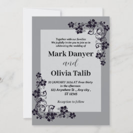 Convite para casamento de cinzas / simples e român