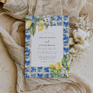 Convite para Casamento de Citros de Limão Mediterr
