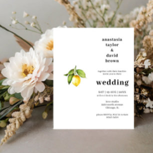 Convite para Casamento de Citrus Lemon