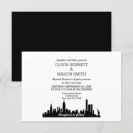 Convite para Casamento de Cityscape em Linha do No