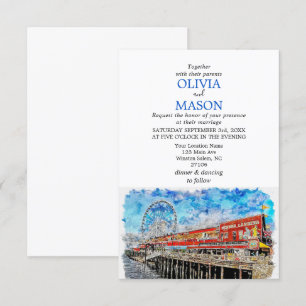 Convite para Casamento de Cityscape Skyline para S