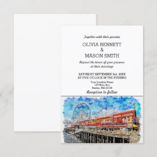 Convite para Casamento de Cityscape Skyline para S