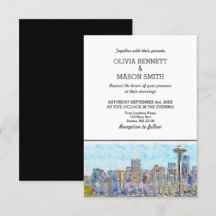 Convite para Casamento de Cityscape Skyline para S