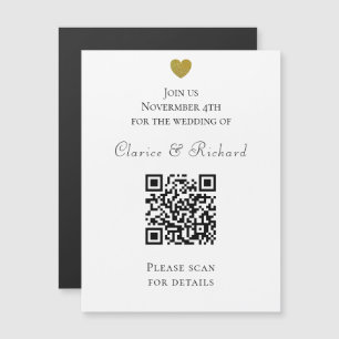 Convite para Casamento de Código QR Branco Moderno