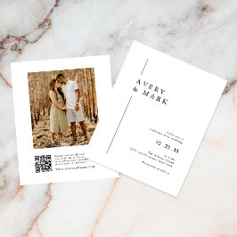Convite para Casamento de Código QR Moderno de Orç