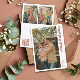 Convite para Casamento de Colagem de Fotos Moderna