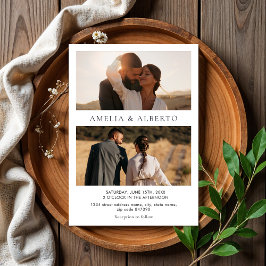 Convite para Casamento de Colagem de Fotos Moderna